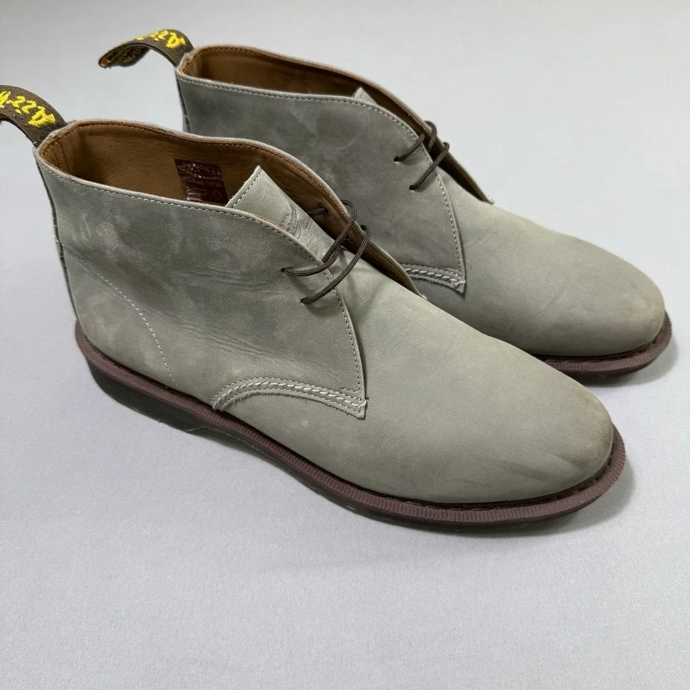 Dr Martens Overstone Ankle Chukka Boots Mens 11 Grey Lace Up Leather AW004 CK08R